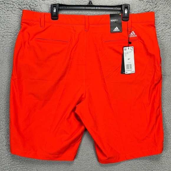 Adidas Ultimate 365 Men Chino Golf Shorts 40 Neon Orange Performance Stretch NEW
